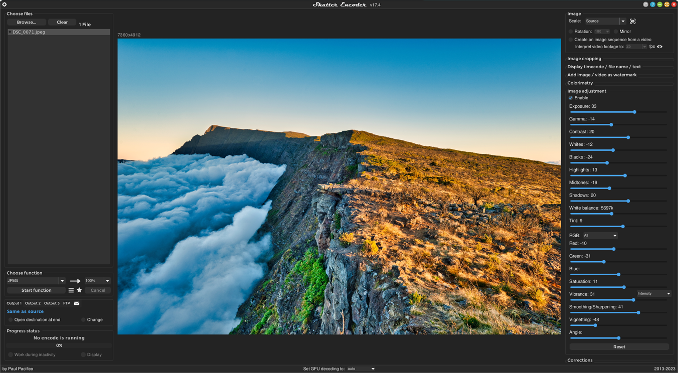 Shutter Encoder color correction and grading tools